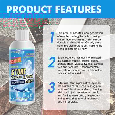 Stone Crystal Plating Agent Stonework Polishing And Coating Agent Marble Tile Anti-corrosion Incremental Crystal Stone Stain Remover With Box 100ml