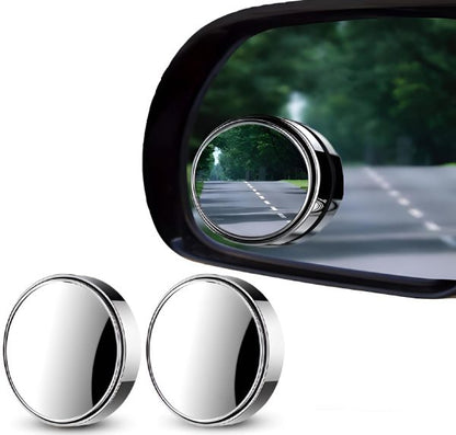 2 Pcs Rotatable Car Round Mirror Original Glass Rear View Blind Spot Side Mirror Rotatable Lens