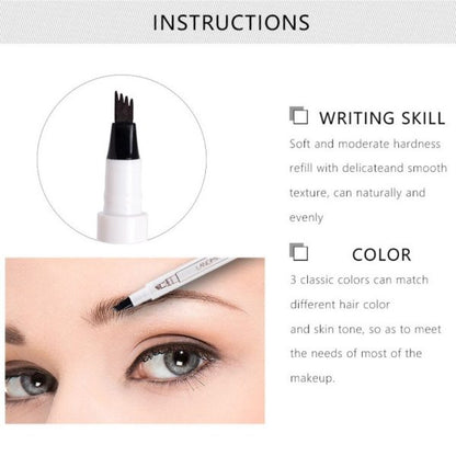4 Tip Waterproof Eyebrow Pen | Waterproof Tattoo Tint Fine Sketch Liquid Eyebrow Pencil | Creates Natural Makeup Effect