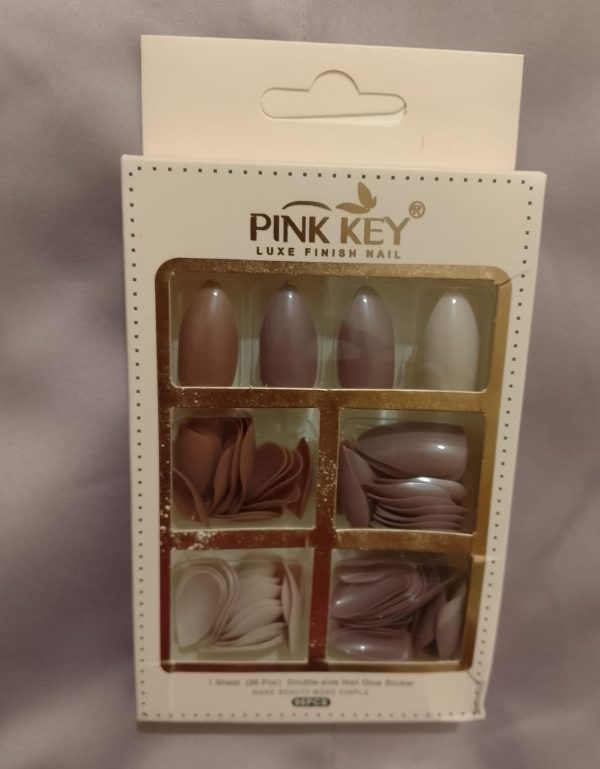 96 Pcs Nude Colors Nail Pack Without Glue Or Sticker (random Color)