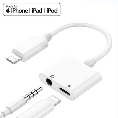 Apple Iphone Connector Lightning To 3.5mm Earphone Jack & Mobile Charging Jack