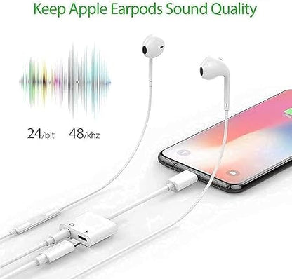 Apple Iphone Connector Lightning To 3.5mm Earphone Jack & Mobile Charging Jack