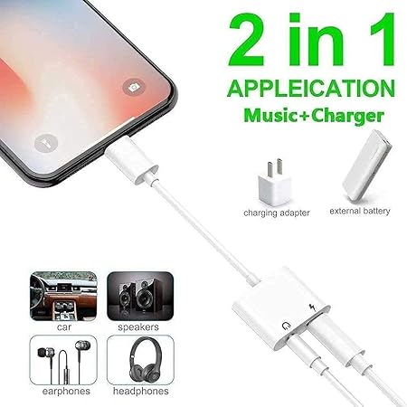Apple Iphone Connector Lightning To 3.5mm Earphone Jack & Mobile Charging Jack