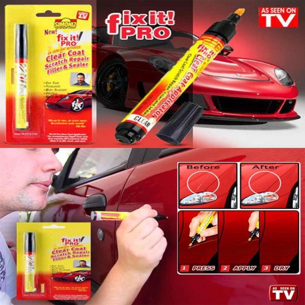 Fix It Pro Car Scratch Repair Remover Pen Magic Clear Coat Applicator Filler & Sealer Painting Pen